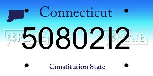 50802I2 Connecticut License Plate