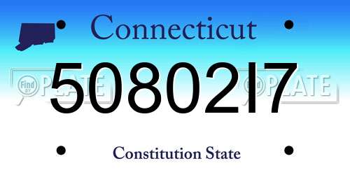 50802I7 Connecticut License Plate