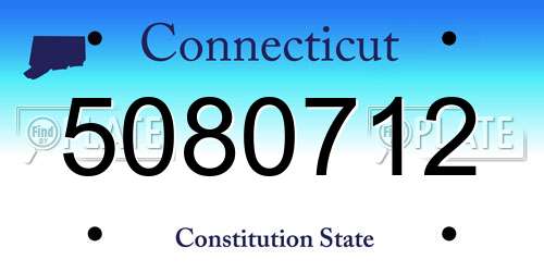 5080712 Connecticut License Plate
