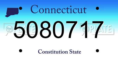 5080717 Connecticut License Plate