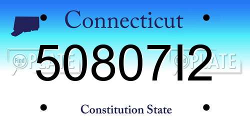 50807I2 Connecticut License Plate