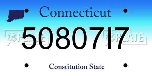 50807I7 Connecticut License Plate