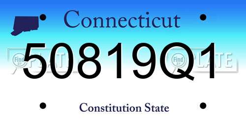 50819Q1 Connecticut License Plate