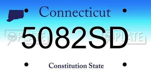 5082SD Connecticut License Plate