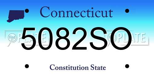 5082SO Connecticut License Plate