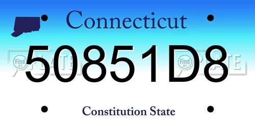 50851D8 Connecticut License Plate