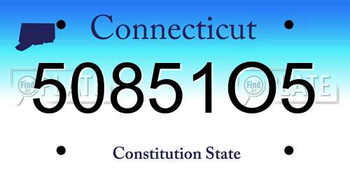 50851O5 Connecticut License Plate
