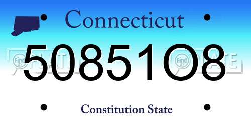 50851O8 Connecticut License Plate