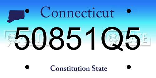 50851Q5 Connecticut License Plate