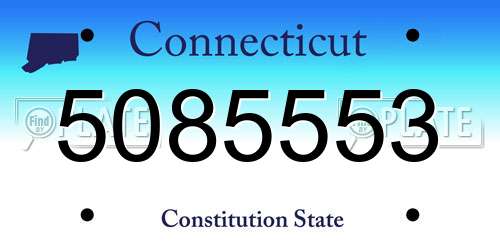 5085553 Connecticut License Plate
