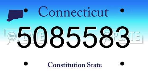 5085583 Connecticut License Plate