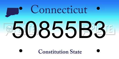 50855B3 Connecticut License Plate