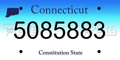 5085883 Connecticut License Plate
