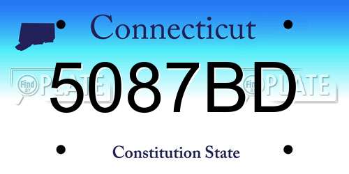 5087BD Connecticut License Plate