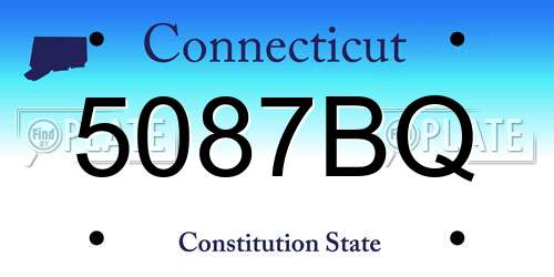 5087BQ Connecticut License Plate
