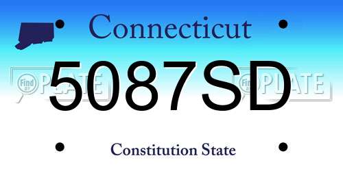 5087SD Connecticut License Plate