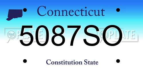 5087SO Connecticut License Plate
