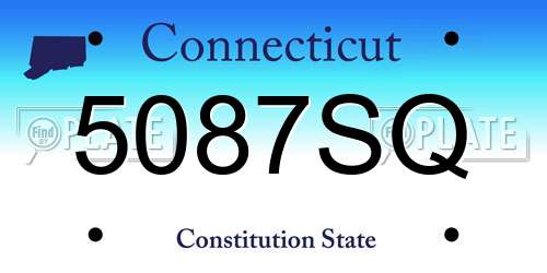 5087SQ Connecticut License Plate