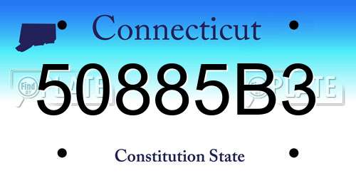 50885B3 Connecticut License Plate