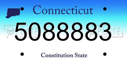 5088883 Connecticut License Plate