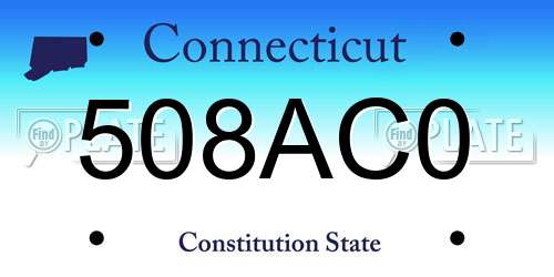 508AC0 Connecticut License Plate