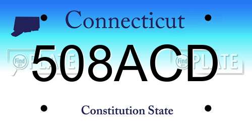 508ACD Connecticut License Plate