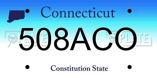 508ACO Connecticut License Plate