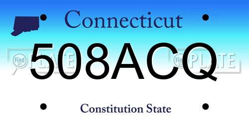 508ACQ Connecticut License Plate