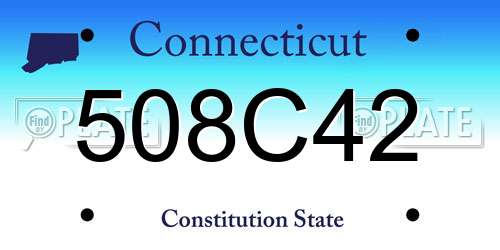 508C42 Connecticut License Plate