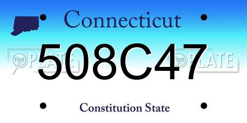 508C47 Connecticut License Plate