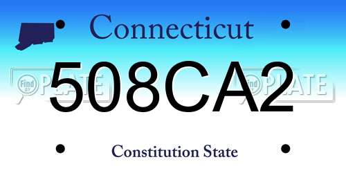 508CA2 Connecticut License Plate