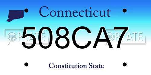 508CA7 Connecticut License Plate