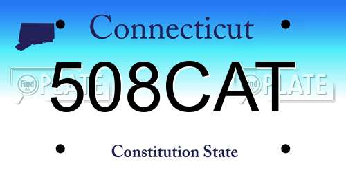 508CAT Connecticut License Plate