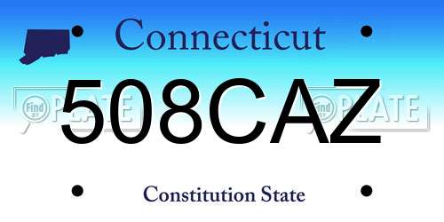 508CAZ Connecticut License Plate