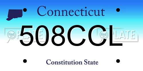 508CCL Connecticut License Plate
