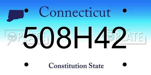 508H42 Connecticut License Plate