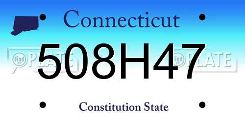 508H47 Connecticut License Plate