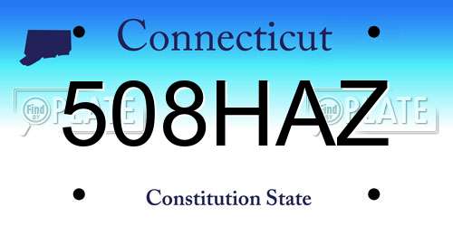 508HAZ Connecticut License Plate