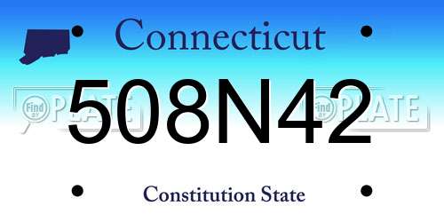 508N42 Connecticut License Plate