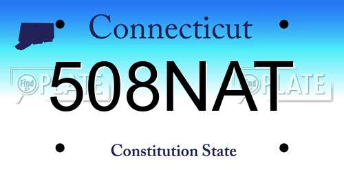 508NAT Connecticut License Plate