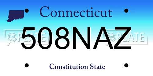 508NAZ Connecticut License Plate