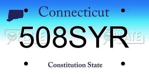 508SYR Connecticut License Plate