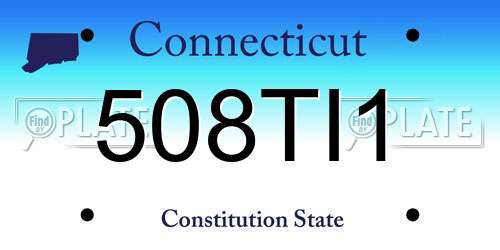 508TI1 Connecticut License Plate