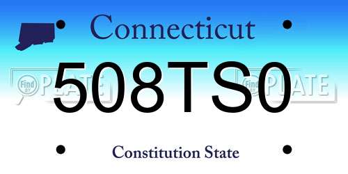 508TS0 Connecticut License Plate