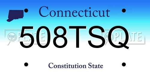 508TSQ Connecticut License Plate