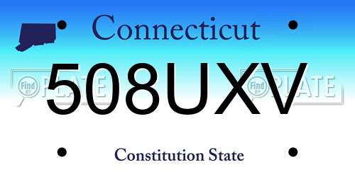 508UXV Connecticut License Plate