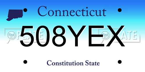 508YEX Connecticut License Plate