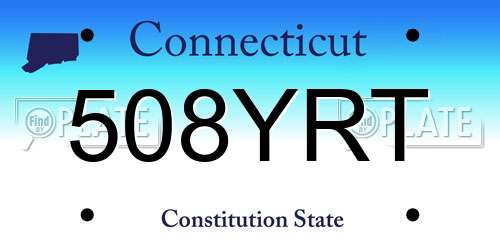 508YRT Connecticut License Plate