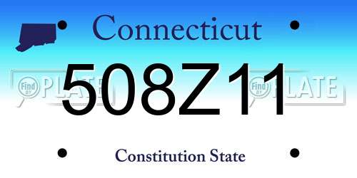 508Z11 Connecticut License Plate
