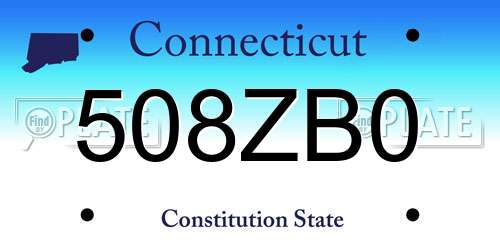 508ZB0 Connecticut License Plate
